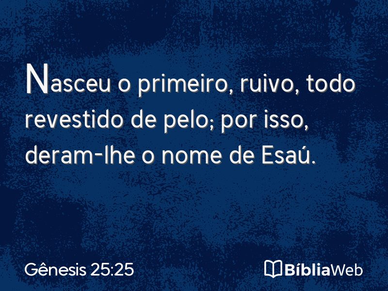 Gênesis 25:25 em imagem para compartilhar