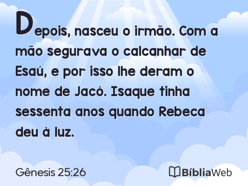 Gênesis 25:26 em imagem para compartilhar