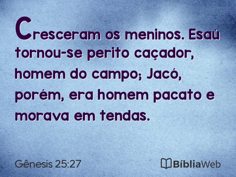 Gênesis 25:27 em imagem para compartilhar
