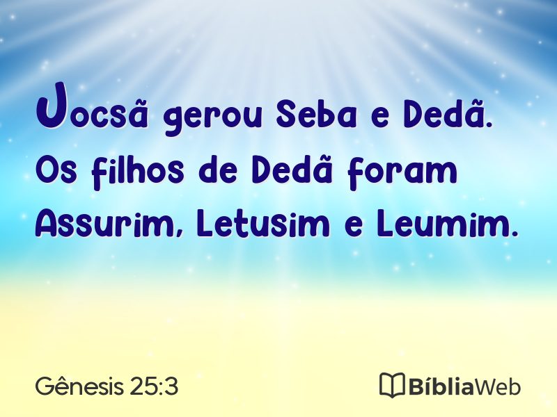 Gênesis 25:3 em imagem para compartilhar