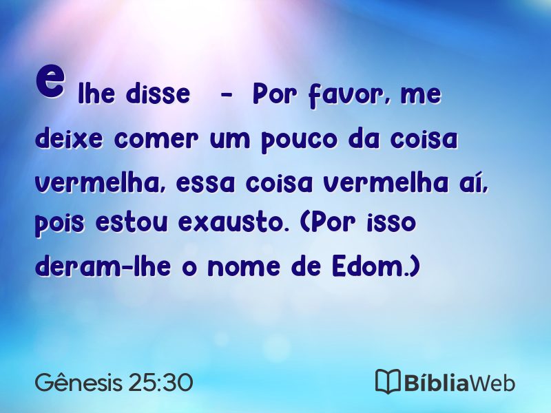 Gênesis 25:30 em imagem para compartilhar