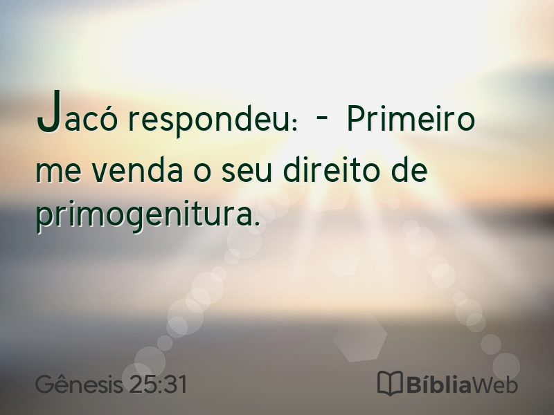 Gênesis 25:31 em imagem para compartilhar