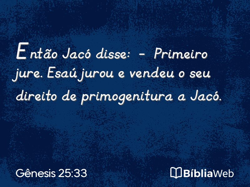 Gênesis 25:33 em imagem para compartilhar