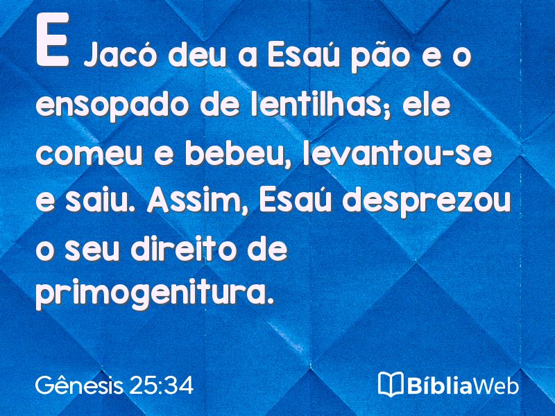 Gênesis 25:34 em imagem para compartilhar