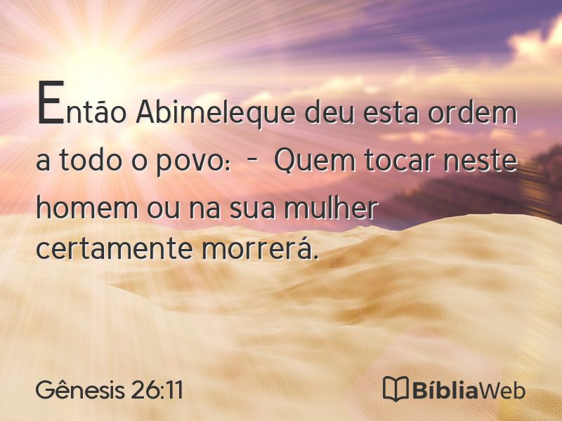 Gênesis 26:11 em imagem para compartilhar