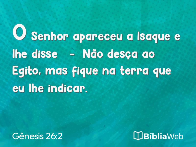 Gênesis 26:2 em imagem para compartilhar
