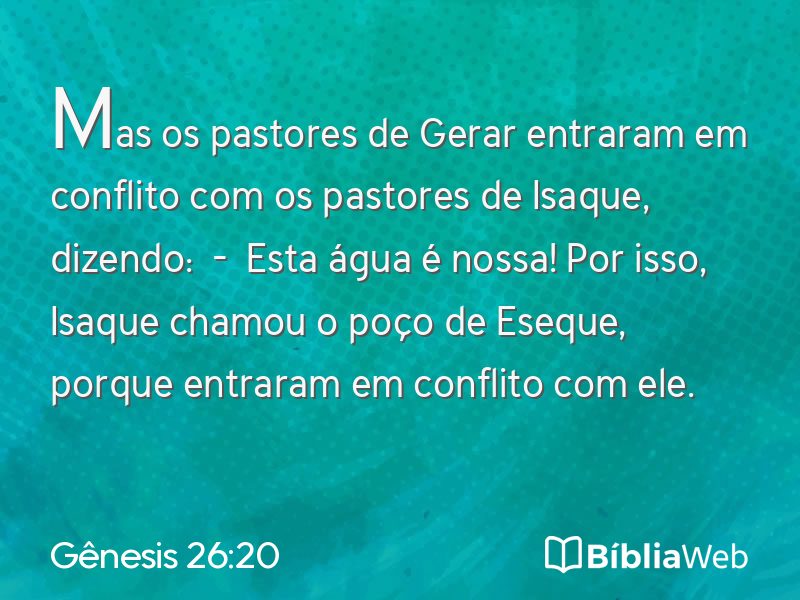 Gênesis 26:20 em imagem para compartilhar