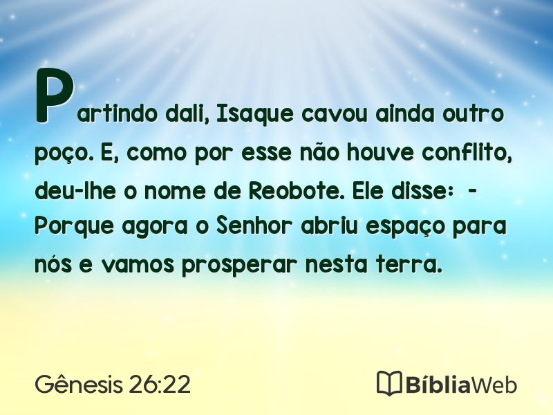 Gênesis 26:22 em imagem para compartilhar