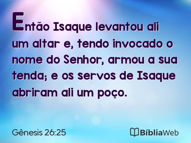 Gênesis 26:25 em imagem para compartilhar