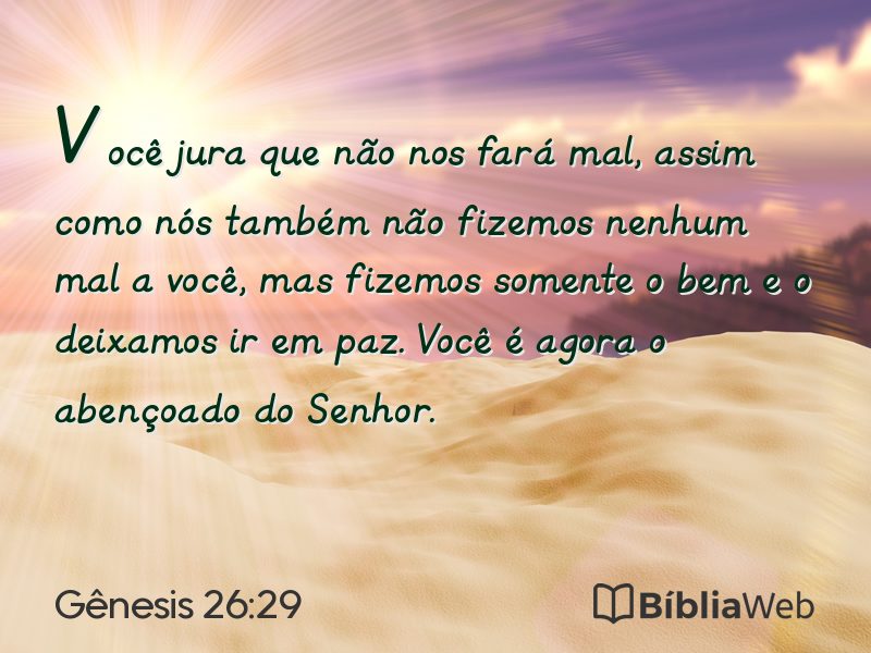 Gênesis 26:29 em imagem para compartilhar