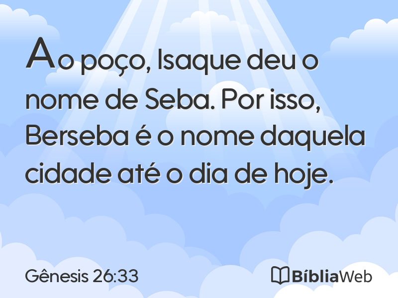 Gênesis 26:33 em imagem para compartilhar