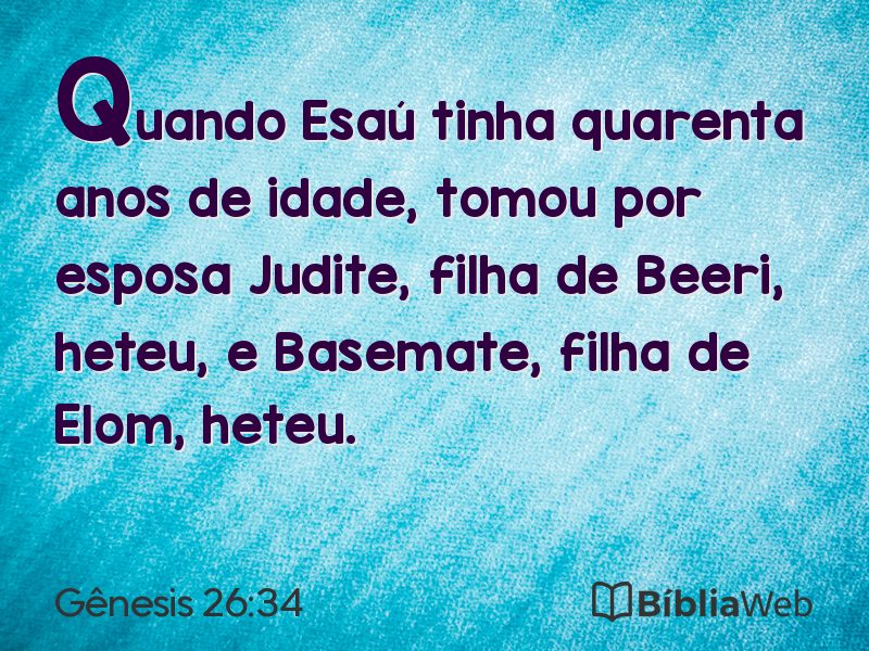 Gênesis 26:34 em imagem para compartilhar