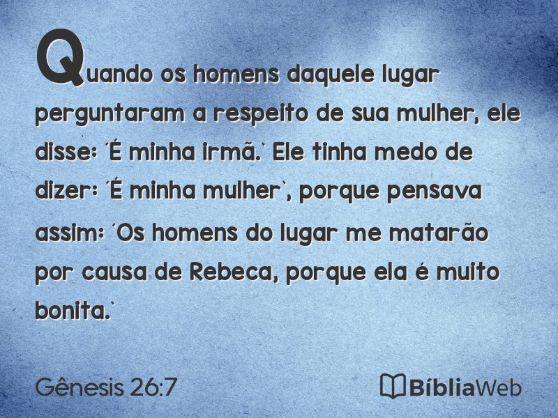 Gênesis 26:7 em imagem para compartilhar