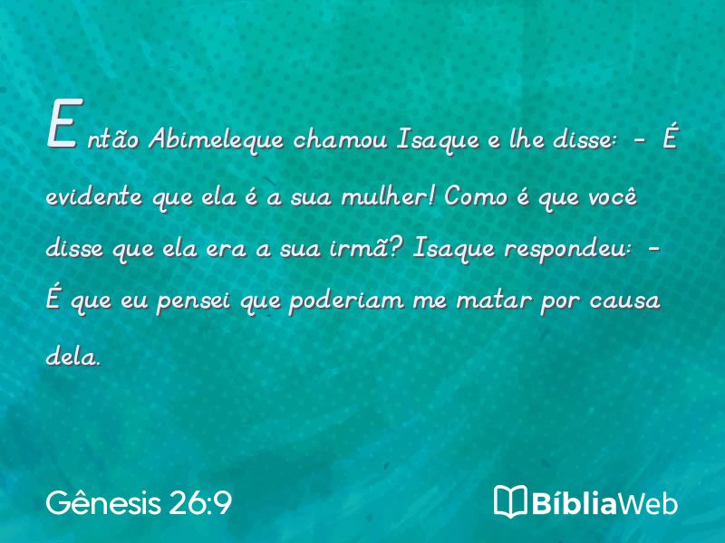 Gênesis 26:9 em imagem para compartilhar