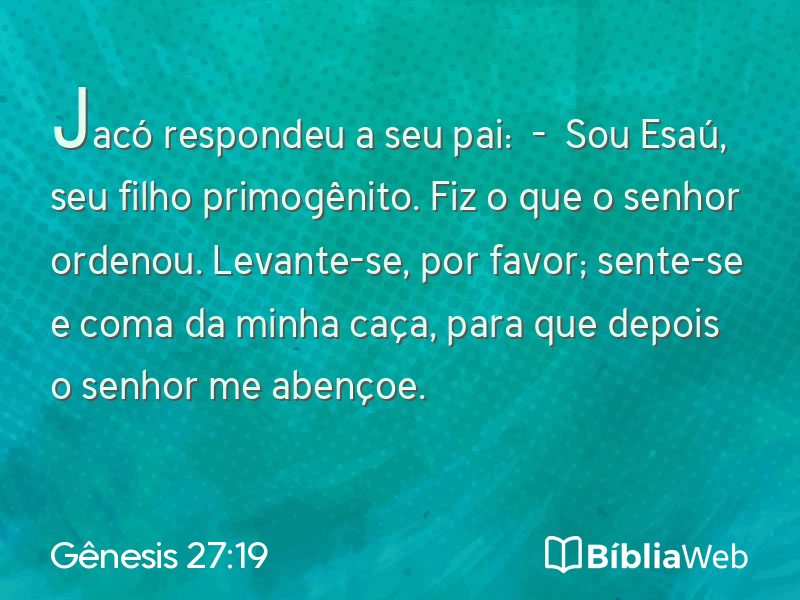 Gênesis 27:19 em imagem para compartilhar