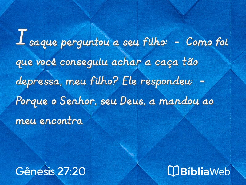 Gênesis 27:20 em imagem para compartilhar