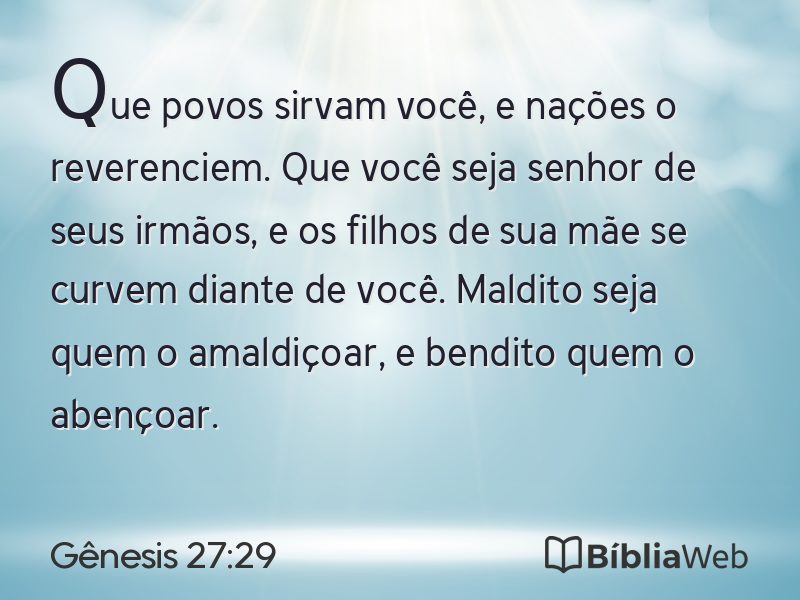 Gênesis 27:29 em imagem para compartilhar
