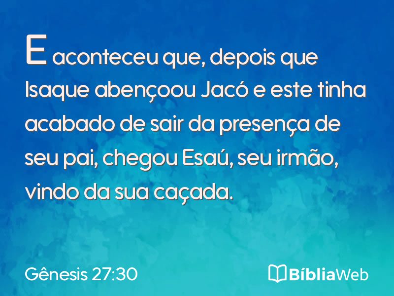 Gênesis 27:30 em imagem para compartilhar