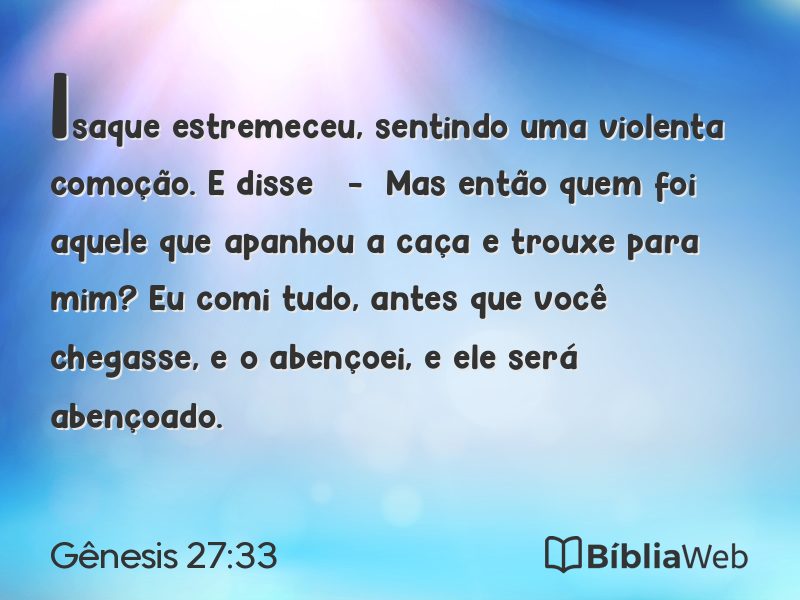 Gênesis 27:33 em imagem para compartilhar