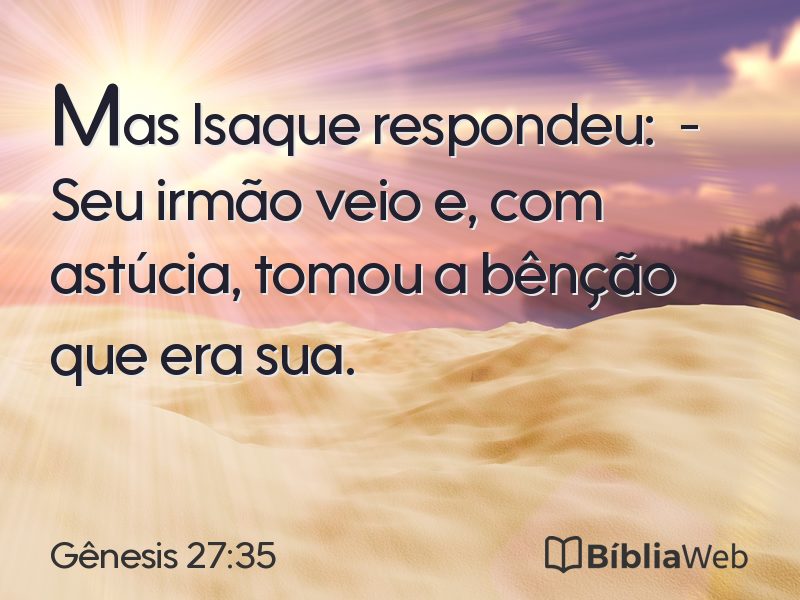 Gênesis 27:35 em imagem para compartilhar
