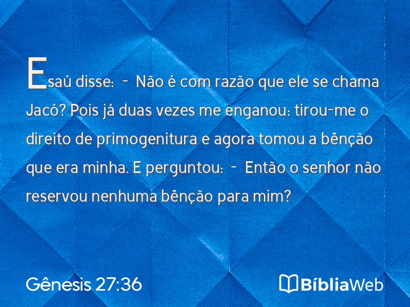 Gênesis 27:36 em imagem para compartilhar