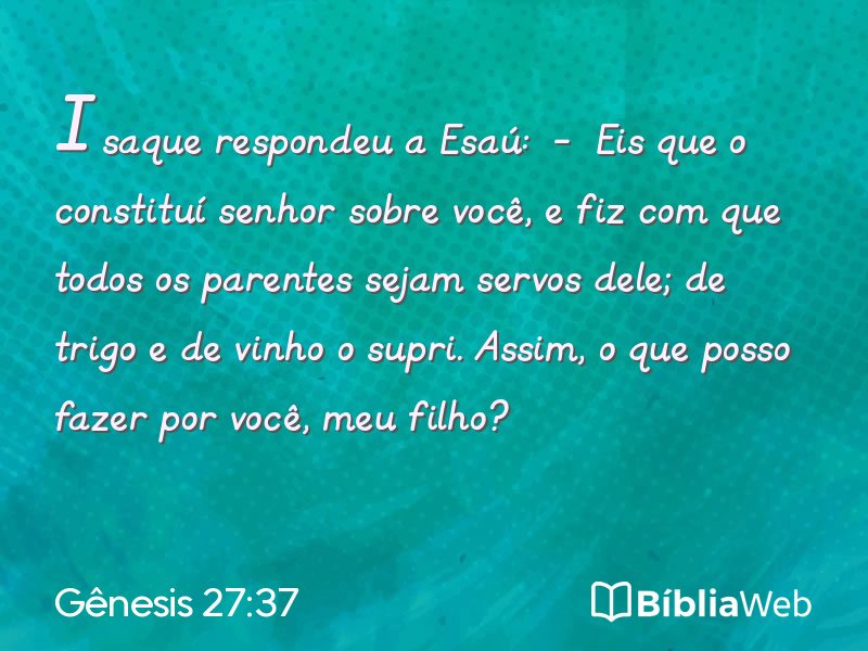 Gênesis 27:37 em imagem para compartilhar