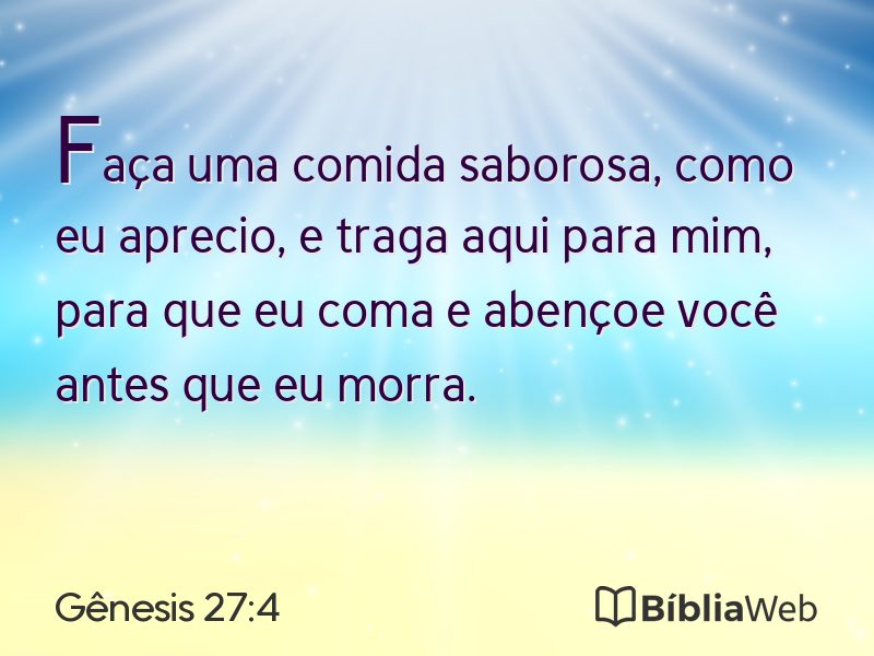 Gênesis 27:4 em imagem para compartilhar