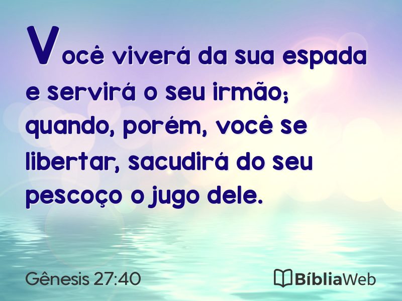 Gênesis 27:40 em imagem para compartilhar