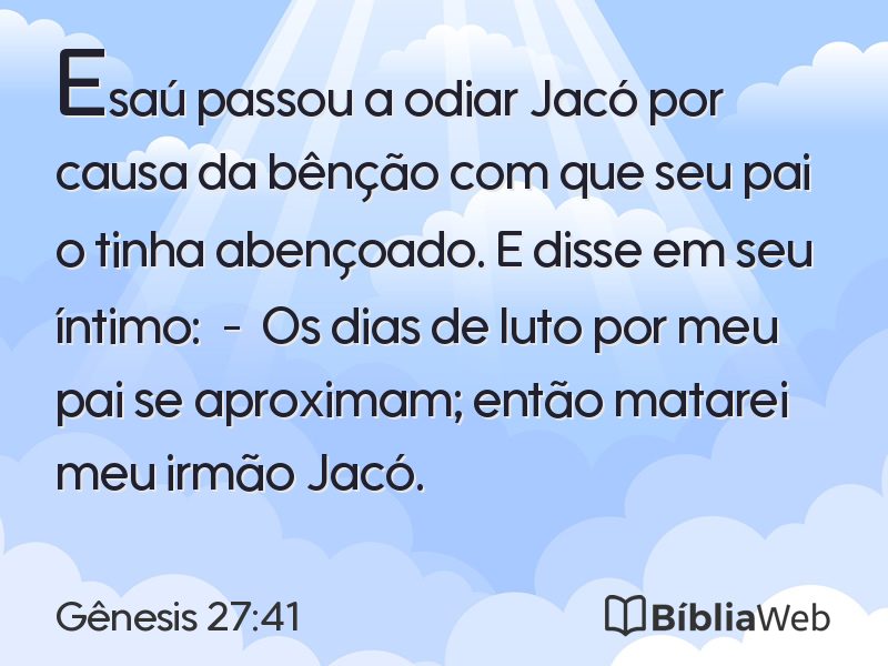 Gênesis 27:41 em imagem para compartilhar