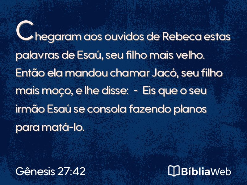 Gênesis 27:42 em imagem para compartilhar