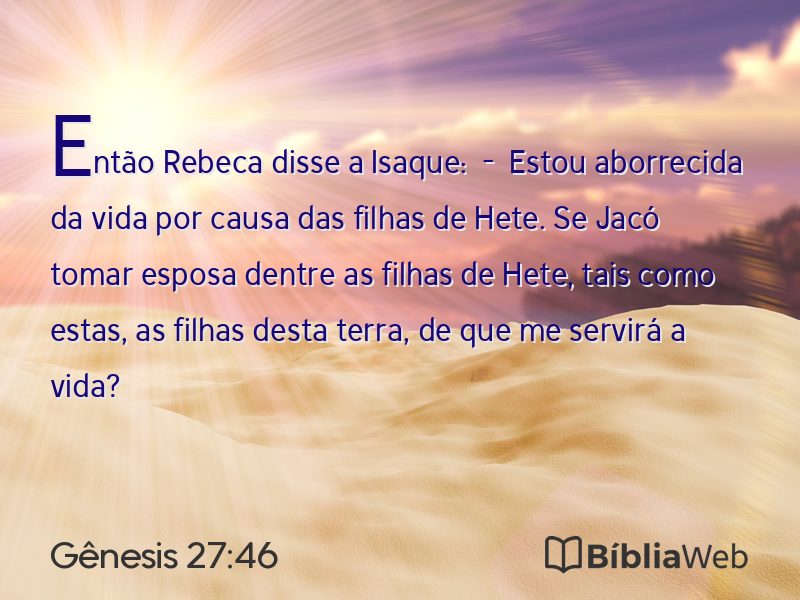 Gênesis 27:46 em imagem para compartilhar