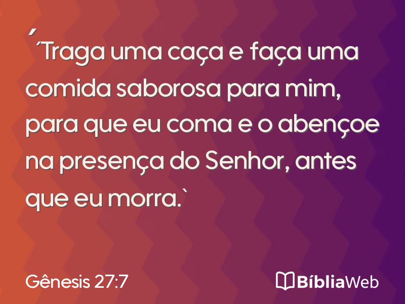 Gênesis 27:7 em imagem para compartilhar