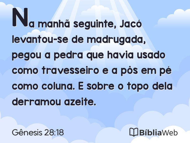 Gênesis 28:18 em imagem para compartilhar