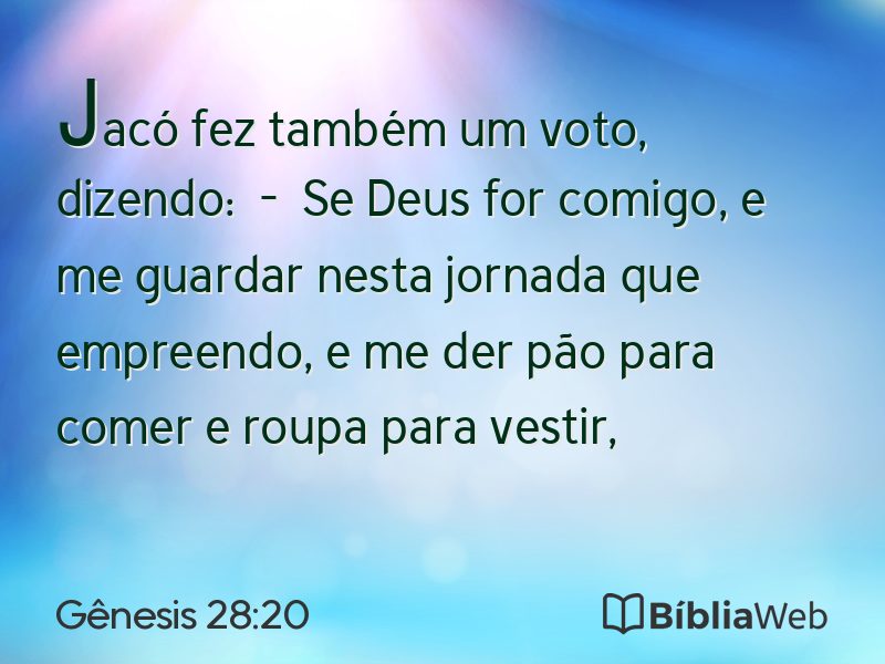Gênesis 28:20 em imagem para compartilhar