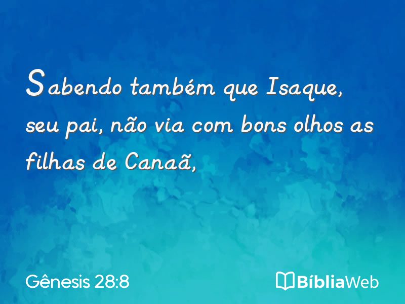Gênesis 28:8 em imagem para compartilhar
