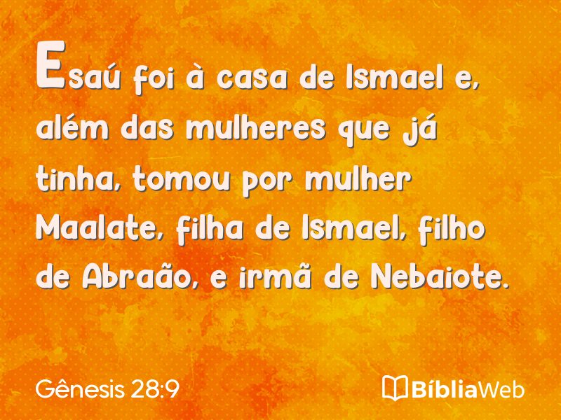 Gênesis 28:9 em imagem para compartilhar