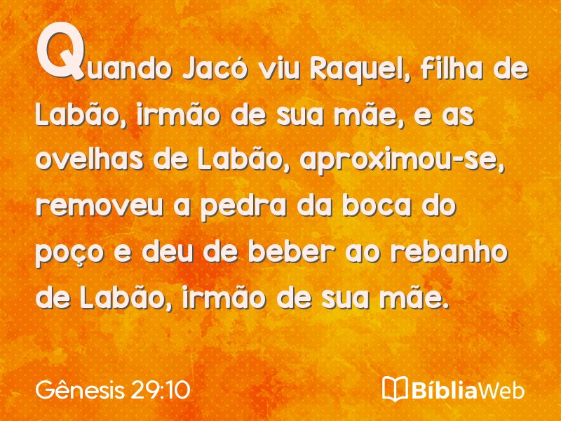 Gênesis 29:10 em imagem para compartilhar