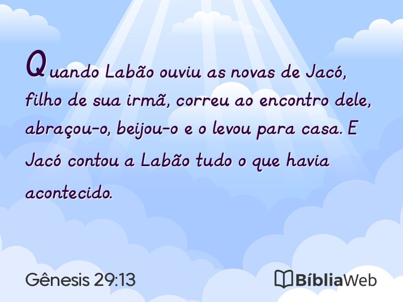 Gênesis 29:13 em imagem para compartilhar