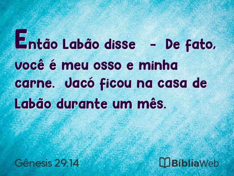 Gênesis 29:14 em imagem para compartilhar