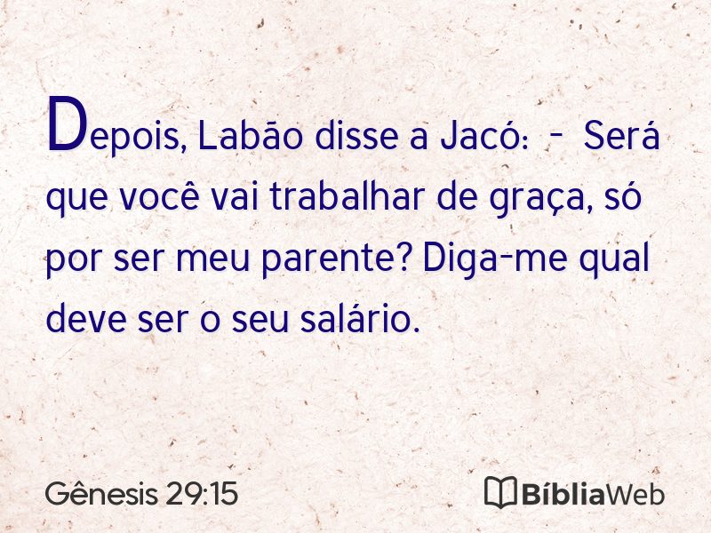 Gênesis 29:15 em imagem para compartilhar