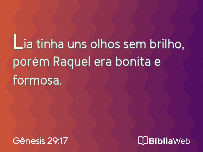 Gênesis 29:17 em imagem para compartilhar