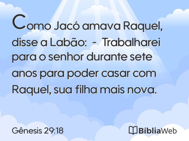 Gênesis 29:18 em imagem para compartilhar
