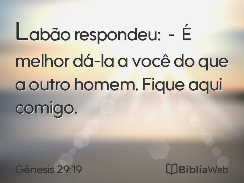 Gênesis 29:19 em imagem para compartilhar