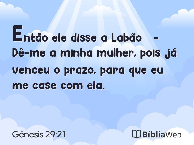 Gênesis 29:21 em imagem para compartilhar