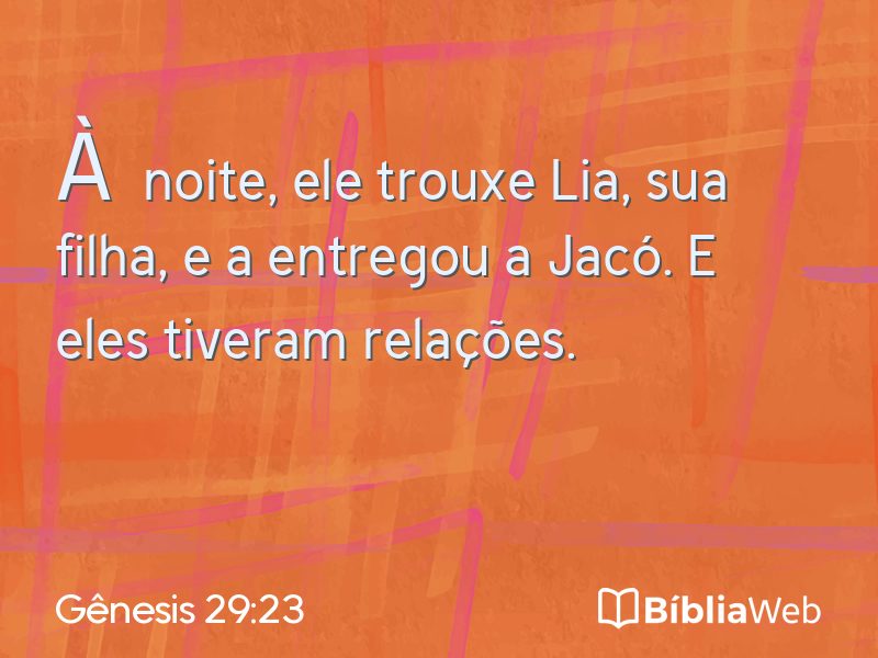 Gênesis 29:23 em imagem para compartilhar