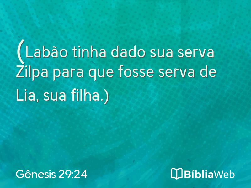 Gênesis 29:24 em imagem para compartilhar