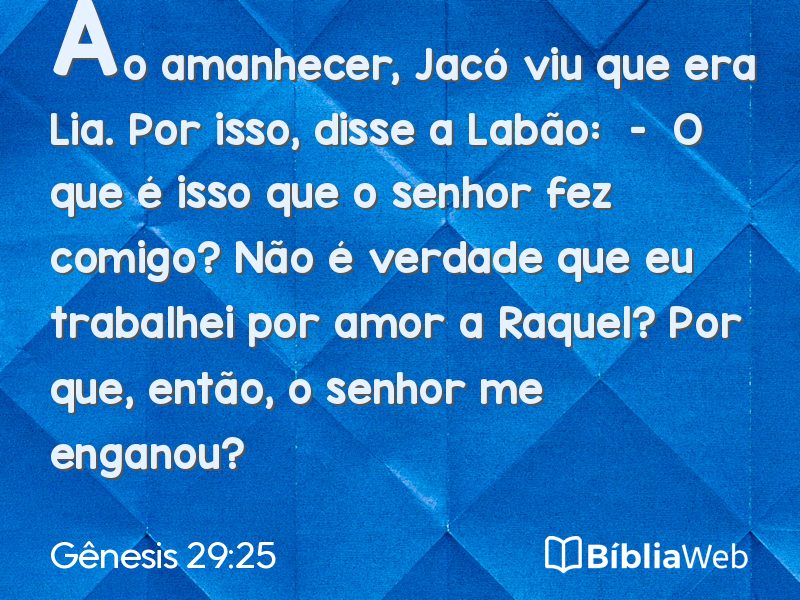 Gênesis 29:25 em imagem para compartilhar