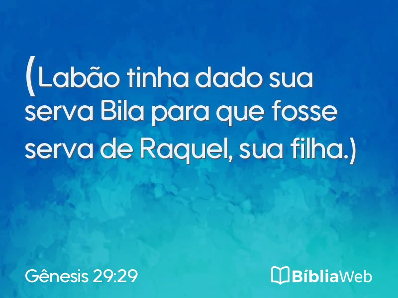 Gênesis 29:29 em imagem para compartilhar