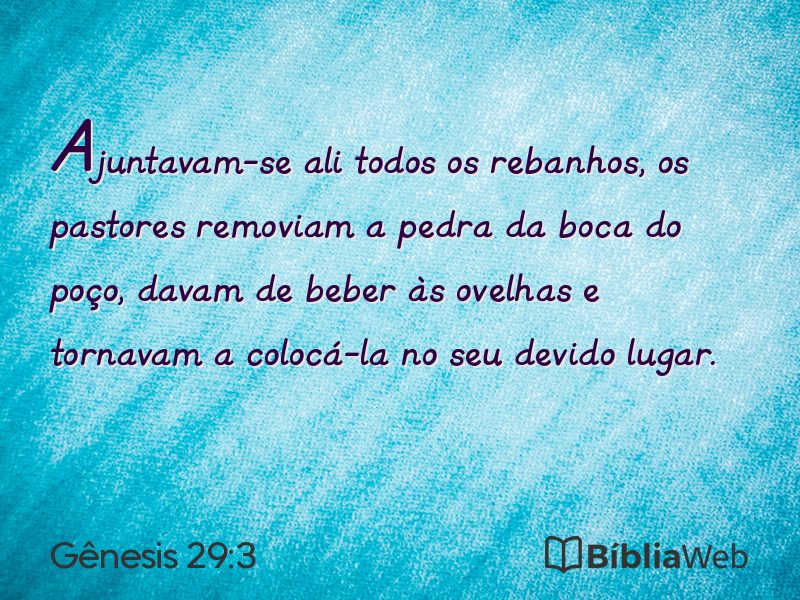 Gênesis 29:3 em imagem para compartilhar