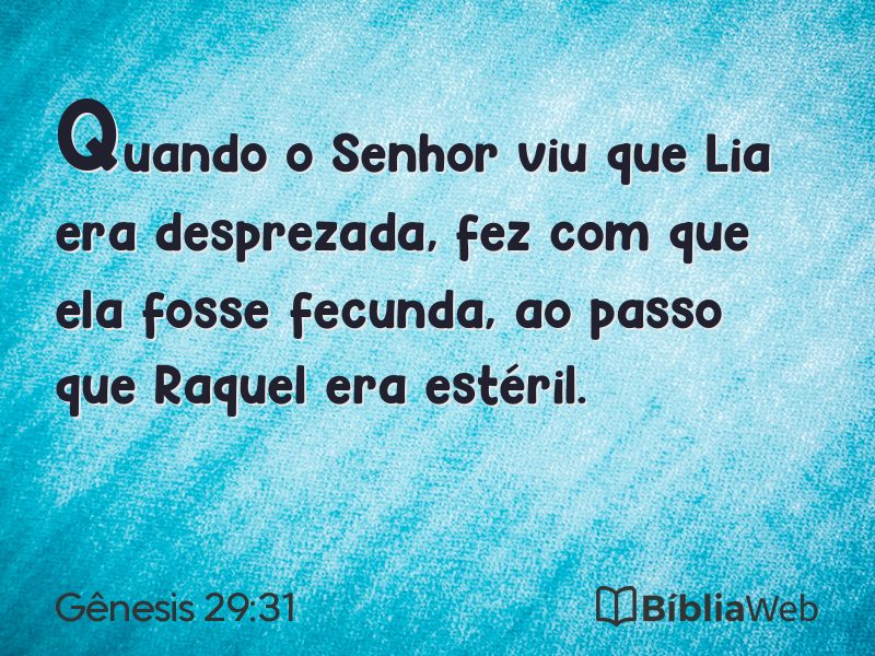 Gênesis 29:31 em imagem para compartilhar